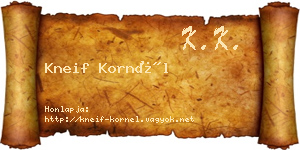 Kneif Kornél névjegykártya